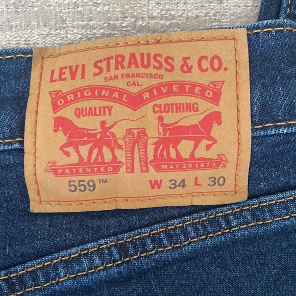 Levi’s 559 Dark wash Relaxed Straight Leg Jeans Size 34/30. NWOT - Picture 10 of 12
